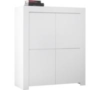 Buffet 4 portes, collection ZEFIR, en blanc mat, idéal pour votre salon ou votre salle à manger.