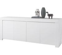 Buffet 4 portes, collection ZEFIR, en blanc mat, idéal pour votre salon ou votre salle à manger.