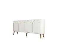 Buffet 4 portes design arrondi crème 180x81cm LISTER