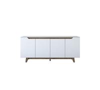 Toilinux - Buffet 4 portes en bois LUCAS - Blanc - LUCAS G