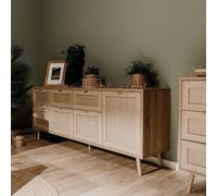 Buffet 4 portes et 2 tiroirs 180x70h cm effet osier - Bali 51B