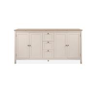 Buffet 4 portes et 3 tiroirs effet cachemire et chêne L180 cm - LUND