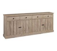 AltoBuy Buffet 4 Portes et 4 tiroirs Aspect Bois Finition Beach Oak - ROLYA