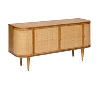 Atmosphera - Buffet Kisco 4 portes 150 cm bois et cannage rotin Naturel