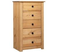 vidaXL Commode en pin 5 tiroirs pour salon/chambre 46x40x89 cm