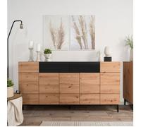 Buffet 5 portes 180x41,8x90,4 cm décor chêne - KLAUS