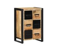 vidaXL Buffet 50x35x70 cm Bois de manguier Brut Massif, Meuble de Rangement, Meuble de Rangement de Cuisine, Meuble de Rangement de Salon