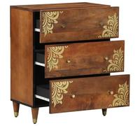 Buffet 60 x 33 x 75 cm en bois massif de manguier et armoires de rangement et casiers