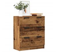 vidaXL Buffet moderne chêne noir - 3 tiroirs, bois d'ingénierie - 60x30x70 cm