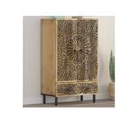 vidaXL Buffet armoire latérale en bois de manguier massif avec pieds et porte