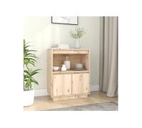Vidaxl Buffet 60x34x75 Cm Bois Massif De Pin Marron
