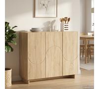 vidaXL Buffet Blanc Brillant 85,5 x 31 x 75 cm Bois d'ingénierie