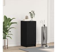 Buffet À Chaussures Vidaxl Noir Chêne 30x35x70 Cm En Bois D'ingénierie Noir