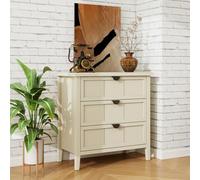 Buffet à trois tiroirs en grain de bois naturel avec design en relief - Design flexible et polyvalent - Meuble de rangement pour salon et chambre à coucher - Armoire moderne (naturel B)