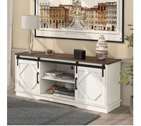 Buffet - Aapaas - 150x40x60cm - 2 portes coulissantes - style industriel - blanc