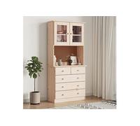 Vidaxl Buffet Alta 77x35x165 Cm Bois Massif De Pin Marron