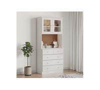 vidaXL Buffet ALTA blanc 77x35x165 cm bois massif de pin 3187780 Blanc G