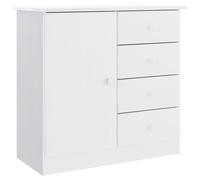 Vidaxl Buffet Alta Blanc 77x35x73 Cm Bois Massif De Pin Blanc
