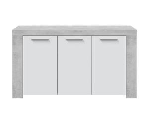 Buffet - AMBIT - Effet béton satiné / Blanc Artik - 3 portes