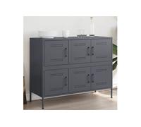vidaXL Buffet 100,5x39x79 cm acier anthracite avec porte et compartiments