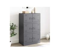 Buffet anthracite 67x39x107 cm acier, armoire, armoire latérale, armoire de rangement, armoires, placard, buffet 841657