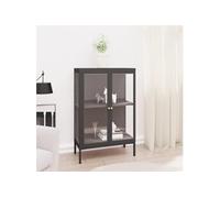 vidaXL Buffet Anthracite 75x35x105 cm Acier et verre