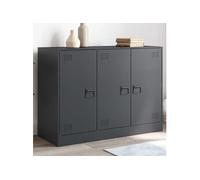 Buffet anthracite 99x39x73 cm acier, armoire, armoire latérale, armoire de rangement, armoires, placard, buffet haut, 841723
