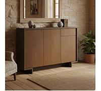 Buffet Arius, 134x35xh87 cm, marron, noyer