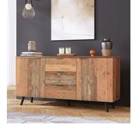 Buffet Armoire 3 Tiroirs 2 Portes avec étagères Réglables,Commode de Rangement pour Salon, Salle à Manger,Chambre,Vintage,Marron