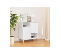 vidaXL Buffet scandinave, meuble de rangement, 2 portes 4 compartiments, blanc bois d'ingénierie