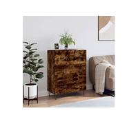 vidaXL Buffet, Armoire avec Pieds et 3 Tiroirs, Commode de Rangement, Organisateur de Salon Intérieur, Moderne, Chêne Fumé Bois d'Ingénierie 827849 Marron G