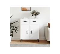 vidaXL Buffet armoire latérale meuble de rangement – bois d'ingénierie 69,5x34x90 cm blanc
