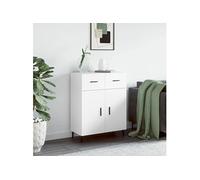 vidaXL Buffet armoire latérale Bois d'ingénierie blanc 69,5x34x90 cm avec portes et pieds