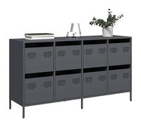 vidaXL Buffet Anthracite 135x39x73,5 cm Acier laminé à Froid, Meuble de Rangement, Meuble de Rangement de Cuisine, Meuble de Rangement de Salon