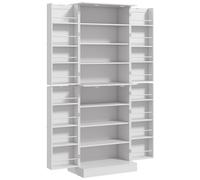 HOMCOM Armoire de Cuisine Buffet Cuisine vaisselier Meuble de Rangement Style Moderne avec placards, étagère réglable et Porte-épices pour Salle à Manger, Salon, 60 x 35 x 166 cm, Blanc