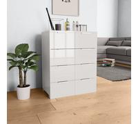 Buffet Armoire de Rangement Organisateur Blanc Brillant Bois d’Ingénierie vidaXL