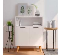 Buffet Armoire de Rangement Organisateur Blanc Brillant Bois d’Ingénierie vidaXL