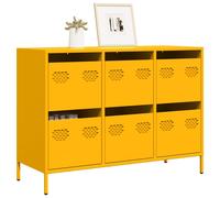 vidaXL Buffet 851259 – Meuble de rangement jaune moutarde – Acier laminé à froid 68×39×73,5 cm