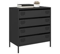 vidaXL Buffet meuble de rangement noir 68x39x73,5 cm en acier laminé à froid