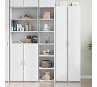 vidaXL Buffet haut blanc 40x41x185 cm bois d'ingénierie Blanc
