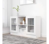 Vidaxl Armoire À Vitrine Blanc 120x30,5x70 Cm Aggloméré Blanc