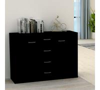 vidaXL Buffet Noir 88x30x65 cm Aggloméré