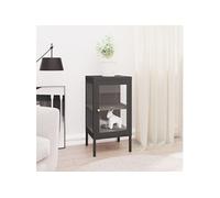 Vidaxl Buffet Anthracite 38x35x70 Cm Acier Et Verre Multicolore
