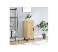 vidaXL Buffet armoire latérale moderne 3 compartiments porte et pieds bois d'ingénierie Chêne Sonoma
