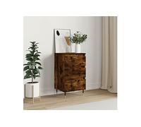 Buffet, Armoire Latérale avec 3 Tiroirs, Commode avec Pieds, Meuble de Rangement Salon Salle de Séjour, Moderne, Chêne Fumé Bois d'Ingénierie