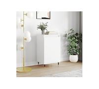 Buffet, Armoire Latérale avec Porte et 2 Compartiments, Meuble de Rangement avec Pieds Salle de Séjour, Moderne, Blanc Bois d'Ingénierie