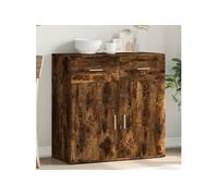 vidaXL Buffet 840524 chêne fumé en bois d'ingénierie 79x38x80 cm Marron