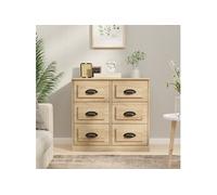 Vidaxl Buffet Chêne Sonoma 70x35,5x67,5 Cm Bois D'ingénierie Multicolore