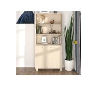 vidaXL Buffet Armoire Latérale Meuble de Rangement Armoire de Rangement Armoire d'Appoint Salon Salle de Séjour Bois Massif de Pin Marron Miel Brun