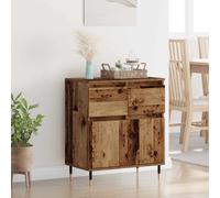 vidaXL Buffet Chêne Artisanal Bois d'ingénierie et fer 60 x 35 x 70 cm